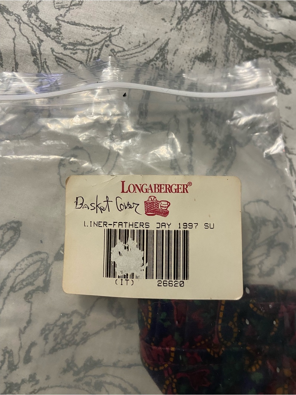 Longaberger Father's Day 1997 Paper Basket Liner-Paisley print-NEW In bag - Picture 4 of 4